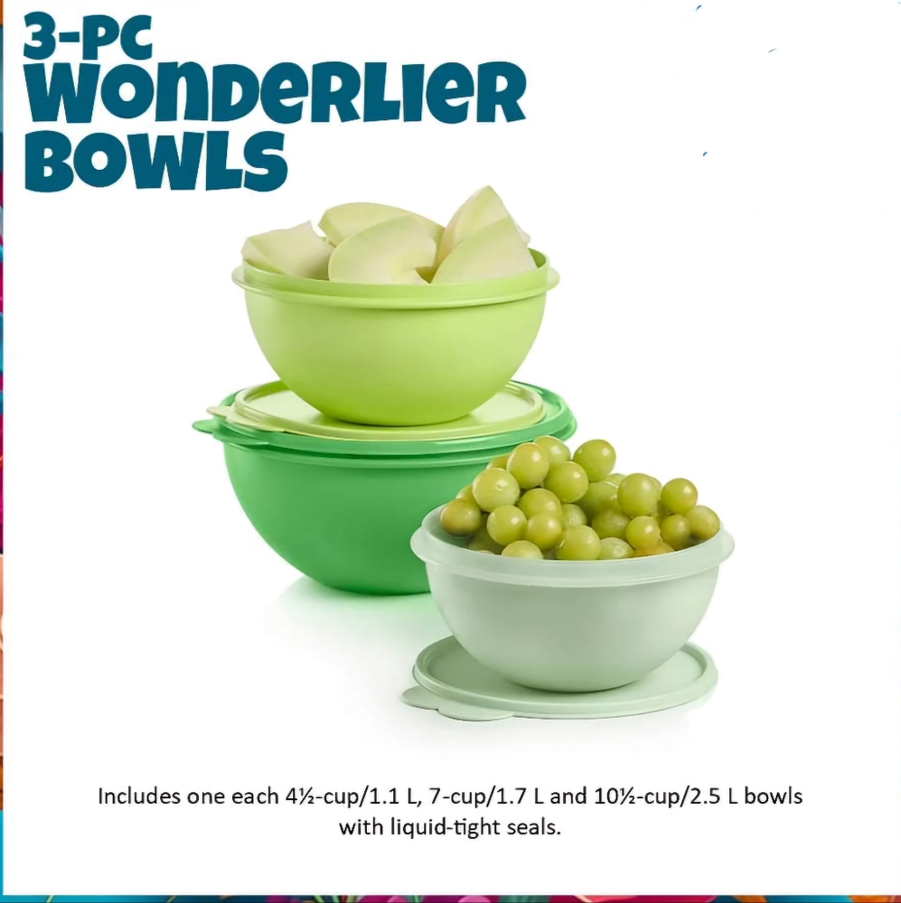 Tupperware 3pc wonderlier  bowl set